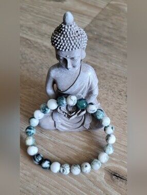 🌿 Tree Agate Beaded Bracelet 🌿